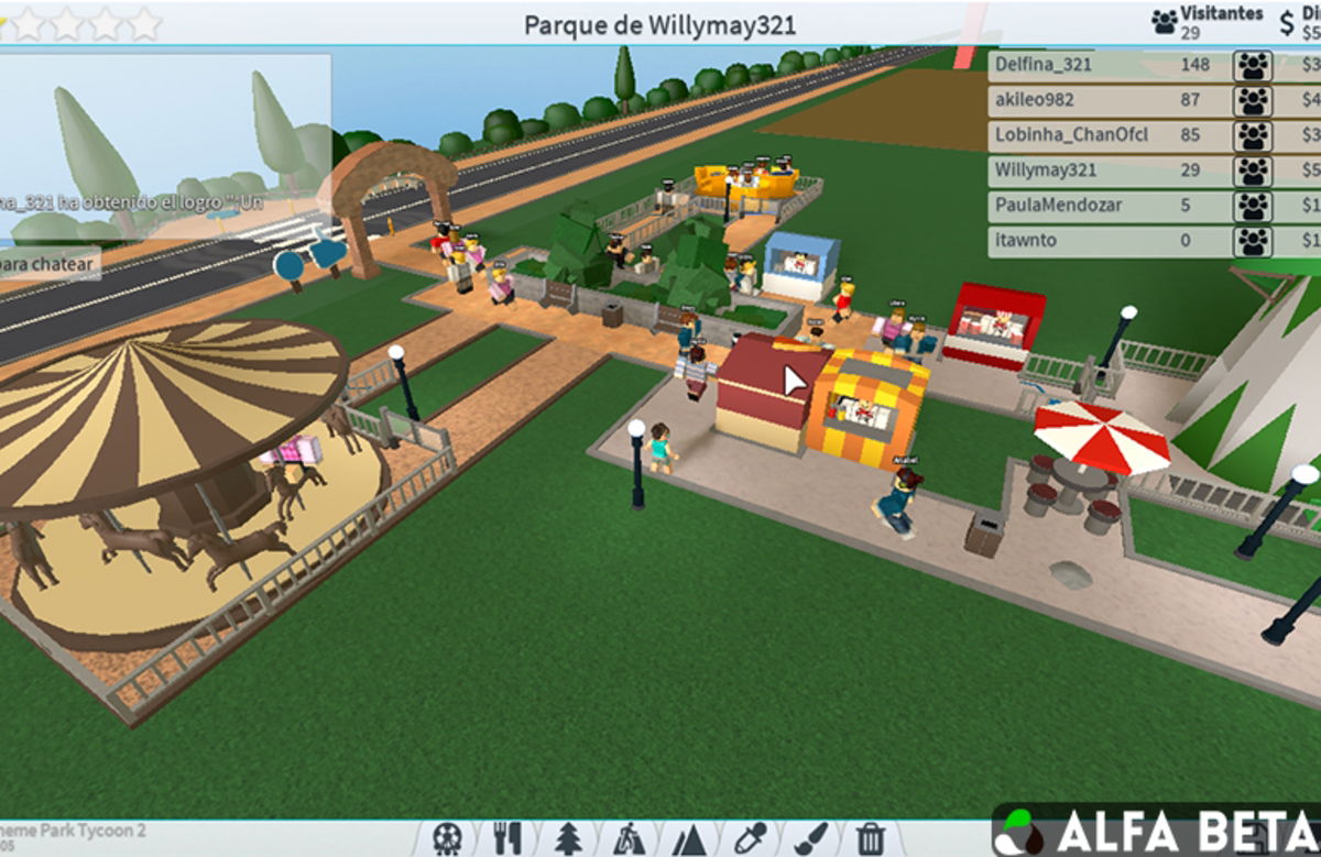 Crea tu parque de diversiones en Roblox