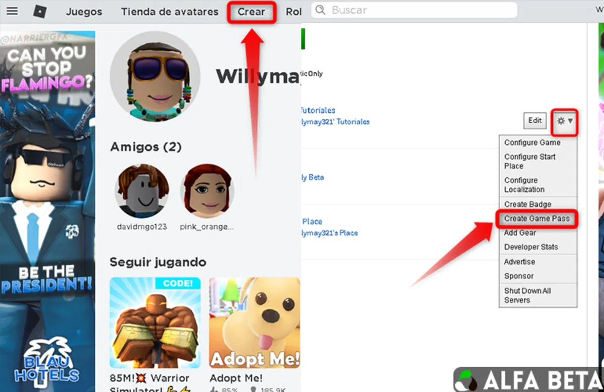 Cómo crear Game Passes de Roblox y ponerlos a la venta