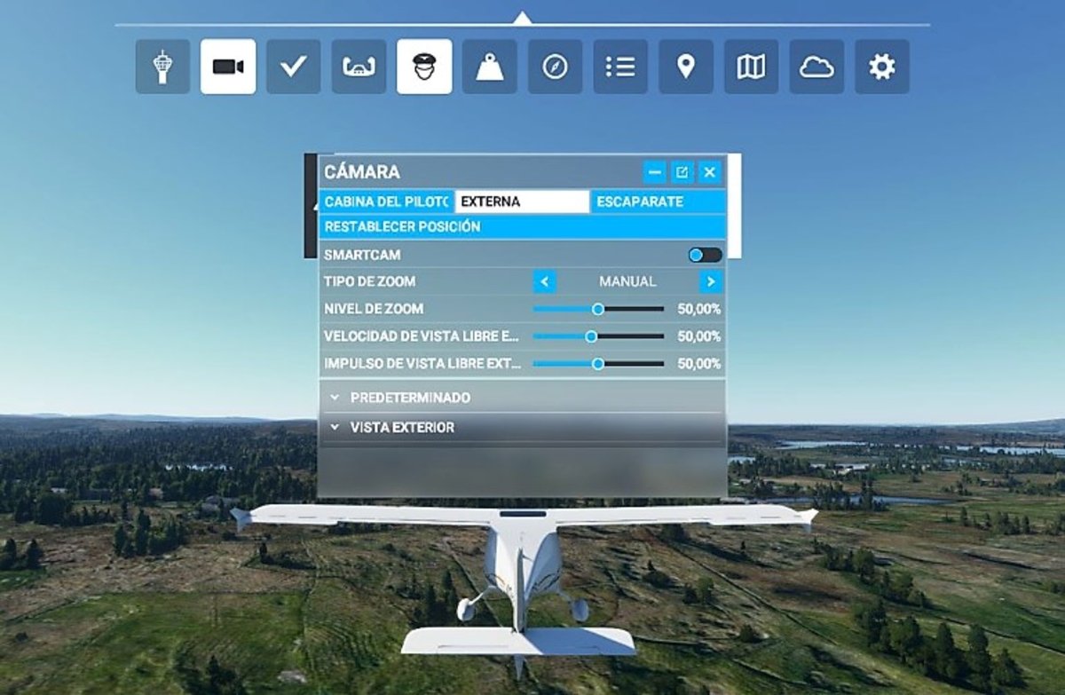 Microsoft Flight Simulator - Vista externa del avión
