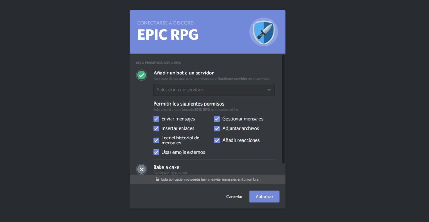 Epic rpg bot discord добавить