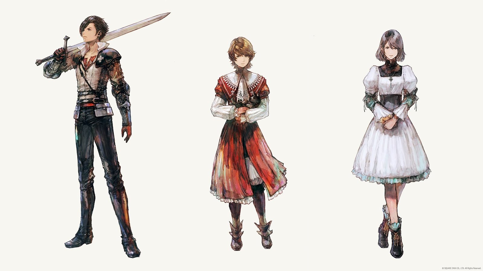 Arte conceptual de los personajes protagonistas de Final Fantasy XVI