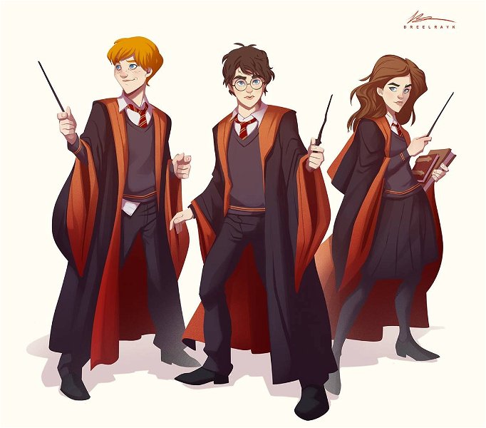 Un artista transforma los personajes de Harry Potter en caricaturas 2D