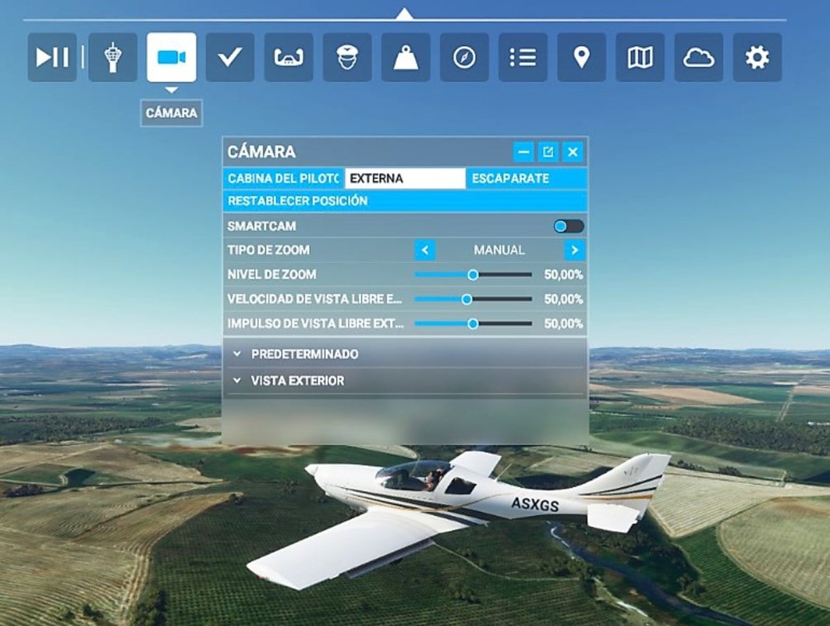 Vista externa - Microsoft Flight Simulator