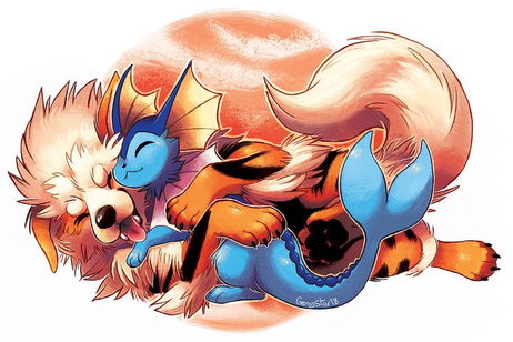 Pokémon: así sería la fusión entre Vaporeon y Arcanine Pokémon: así sería la fusión entre Vaporeon y Arcanine