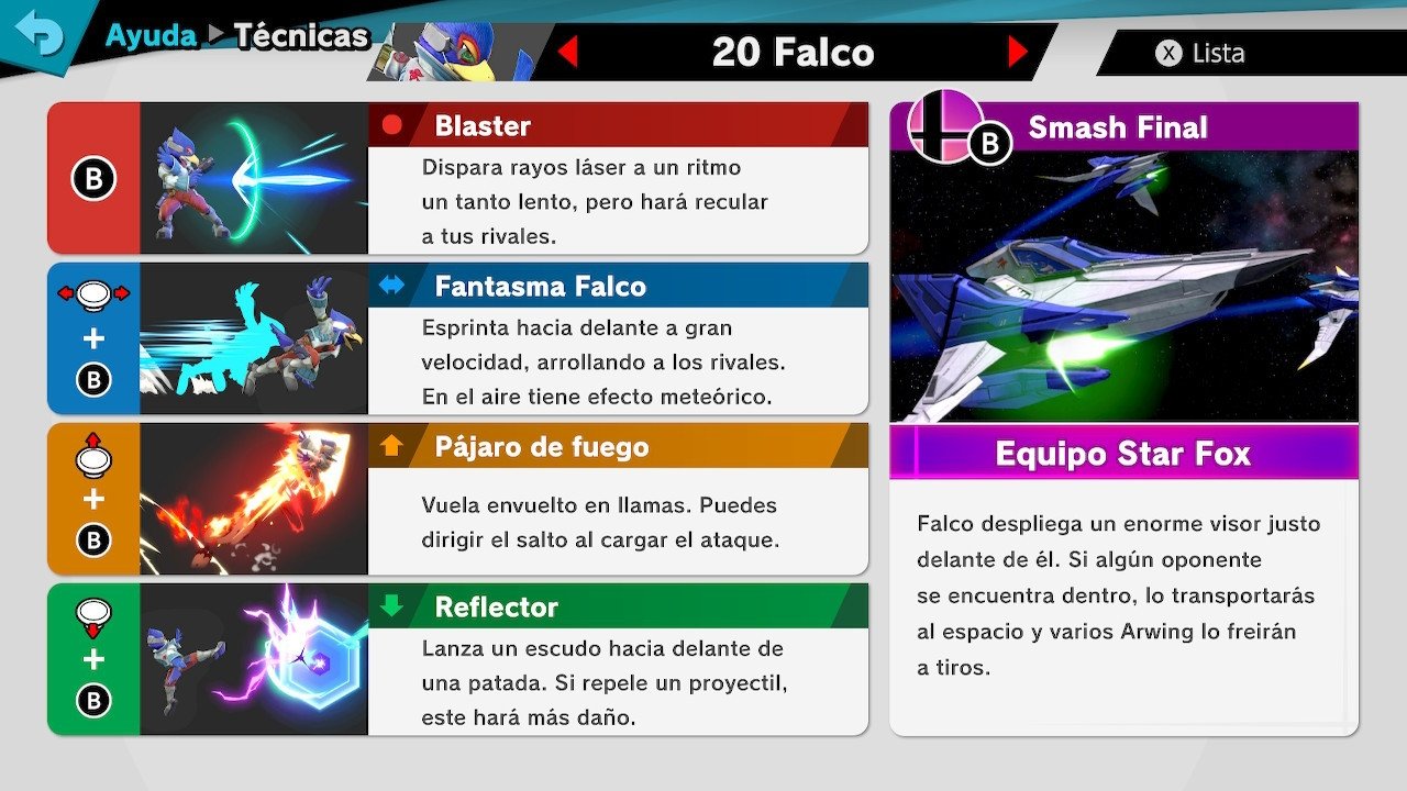 Falco en super smash bros. ultimate