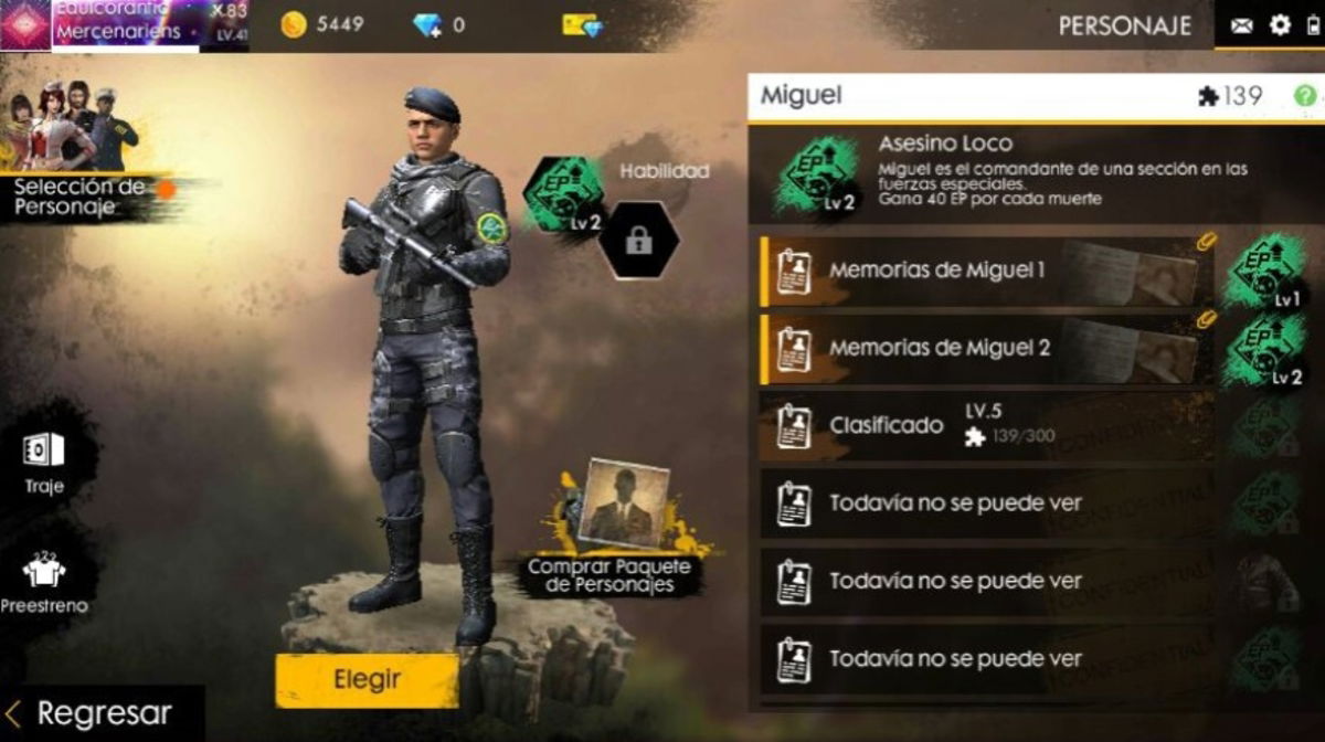 Miguel habilidad free fire