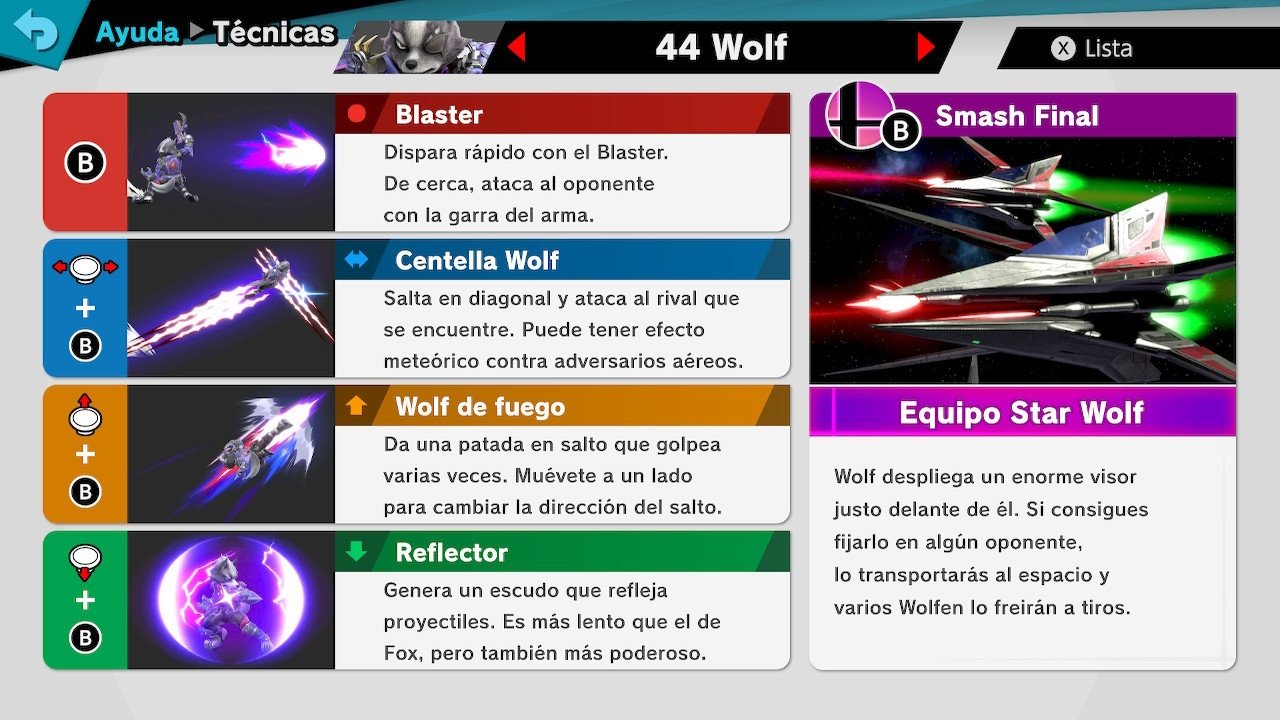 wolf en super smash bros. ultimate