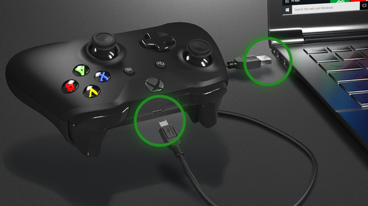 Conectar mando Xbox One al PC con cable USB