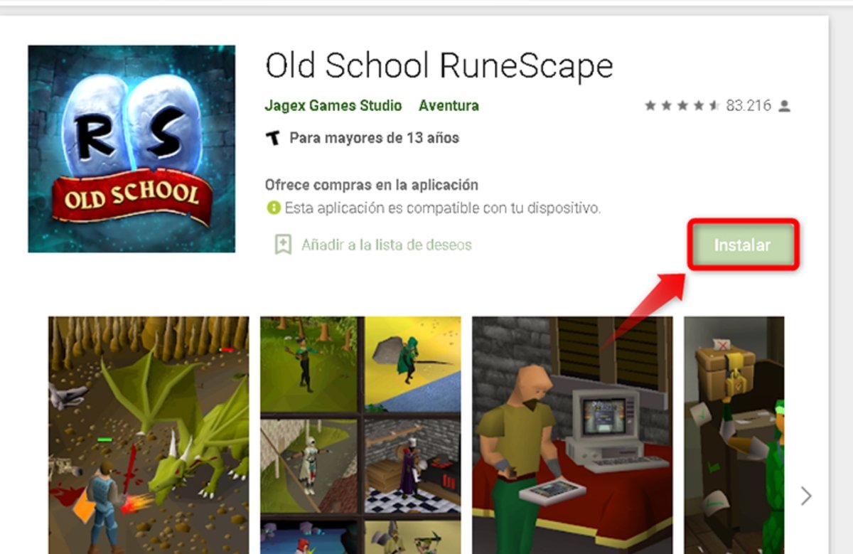 descargar e instalar Old School RuneScape para moviles Android