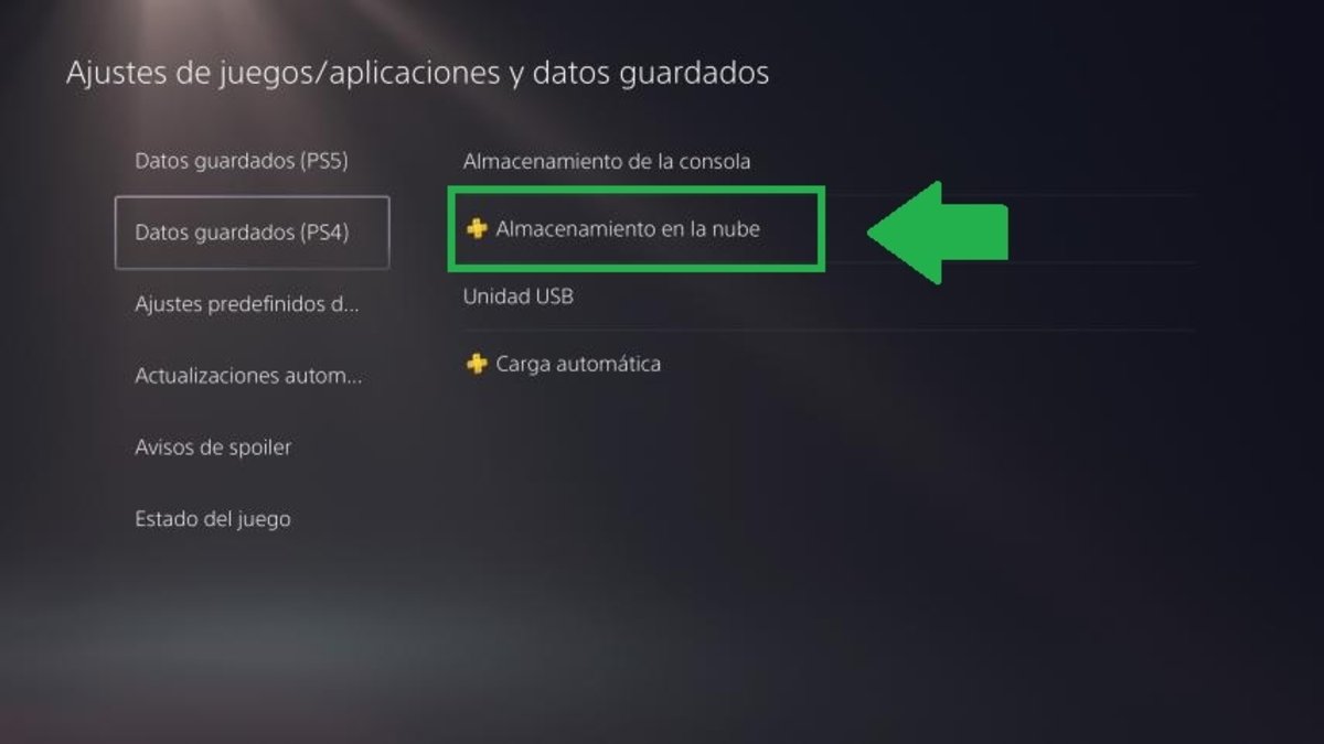 Transferir datos de PS4 a PS5 en la nube