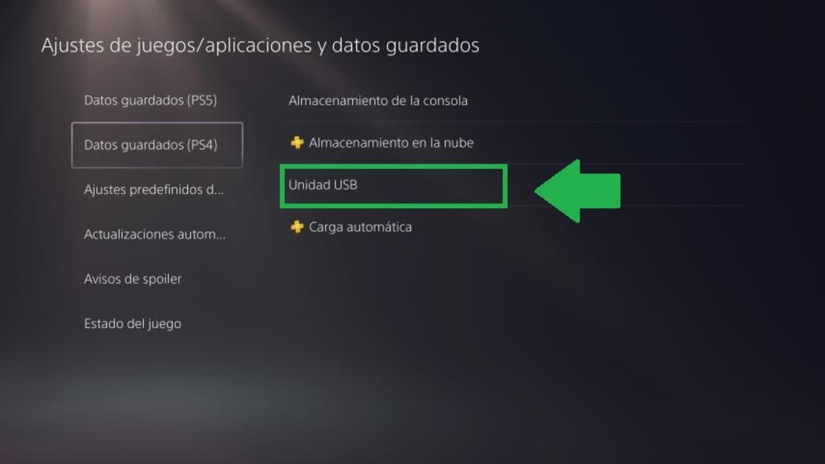 Transferir datos de PS4 a PS5 mediante USB