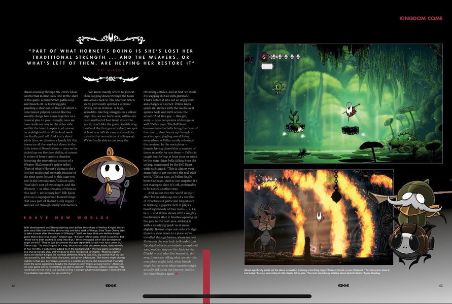 La revista Edge muestra nuevas imágenes de Hollow Knight Silksong y más detalles de su lanzamiento