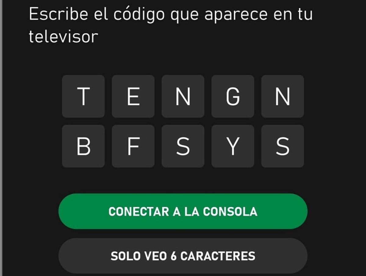 Código para conectar Xbox Series X con la aplicación de móvil