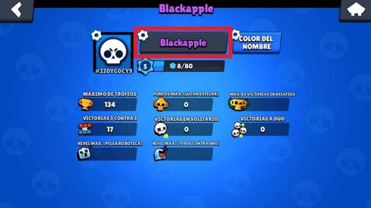 Cómo colocar el nombre de color en Brawl Stars