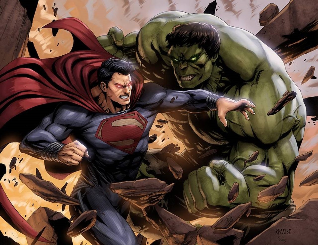 superman vs hulk - DC y Marvel