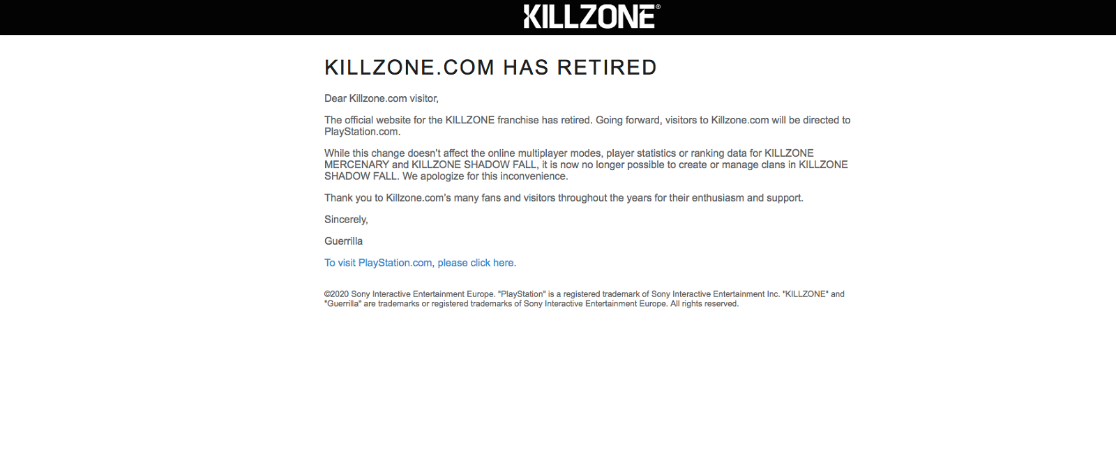 Web de Killzone