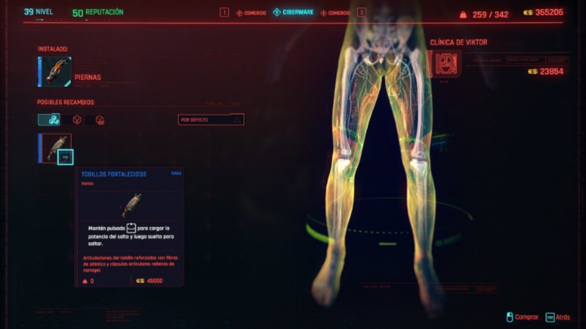 Implante tobillos fortalecidos - Cyberpunk 2077