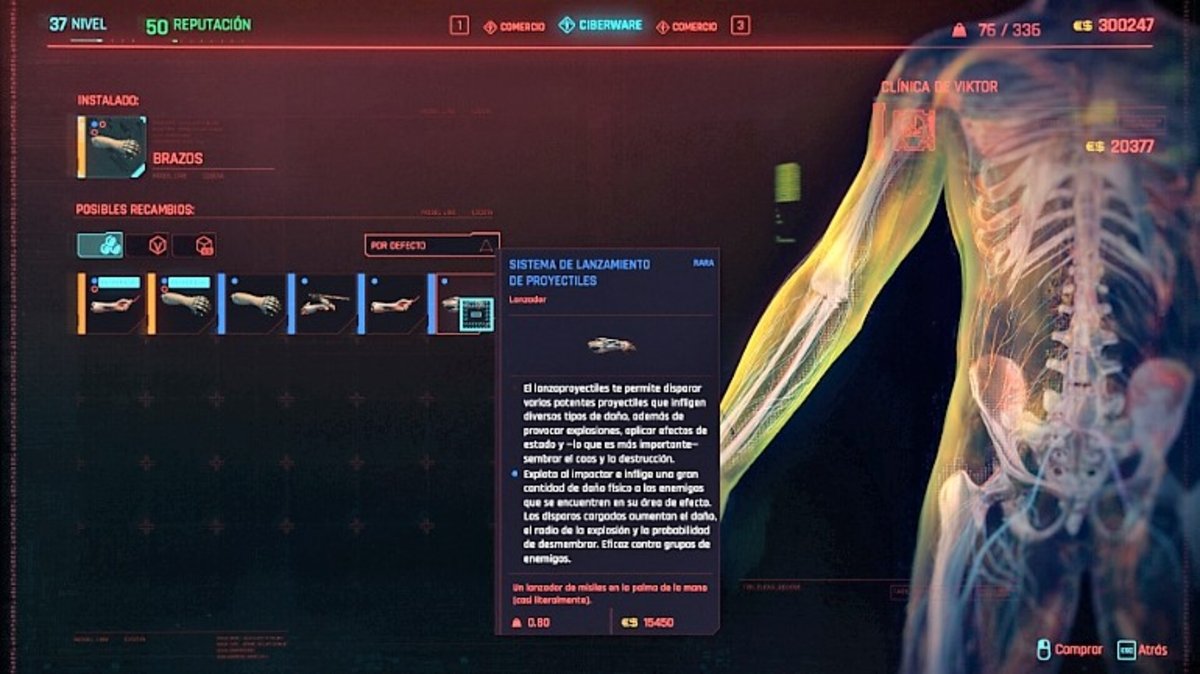 Mod de sistema de lanzamiento de proyectiles - Cyberpunk 2077