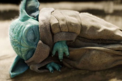 Hace una estatua digital en la que Baby Yoda aparece recién despierto Hace una estatua digital en la que Baby Yoda aparece recién despierto