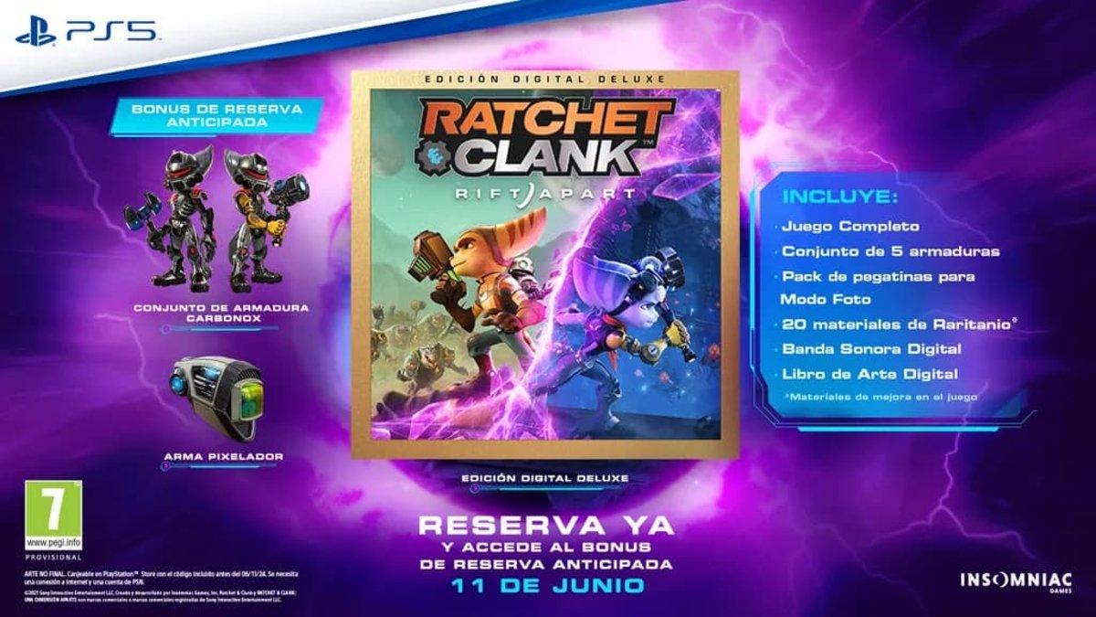 Detallado el contenido de las ediciones Digital y Digital Deluxe de Ratchet and Clank: Rift Apart