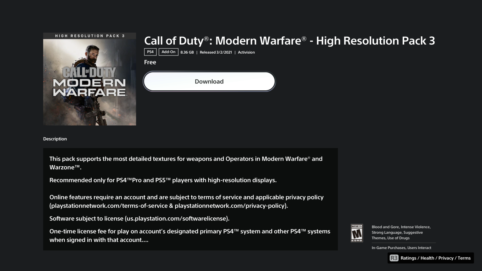 Call of Duty: Modern Warfare mejora sus texturas en PS5 y Xbox Series X con una nueva actualización