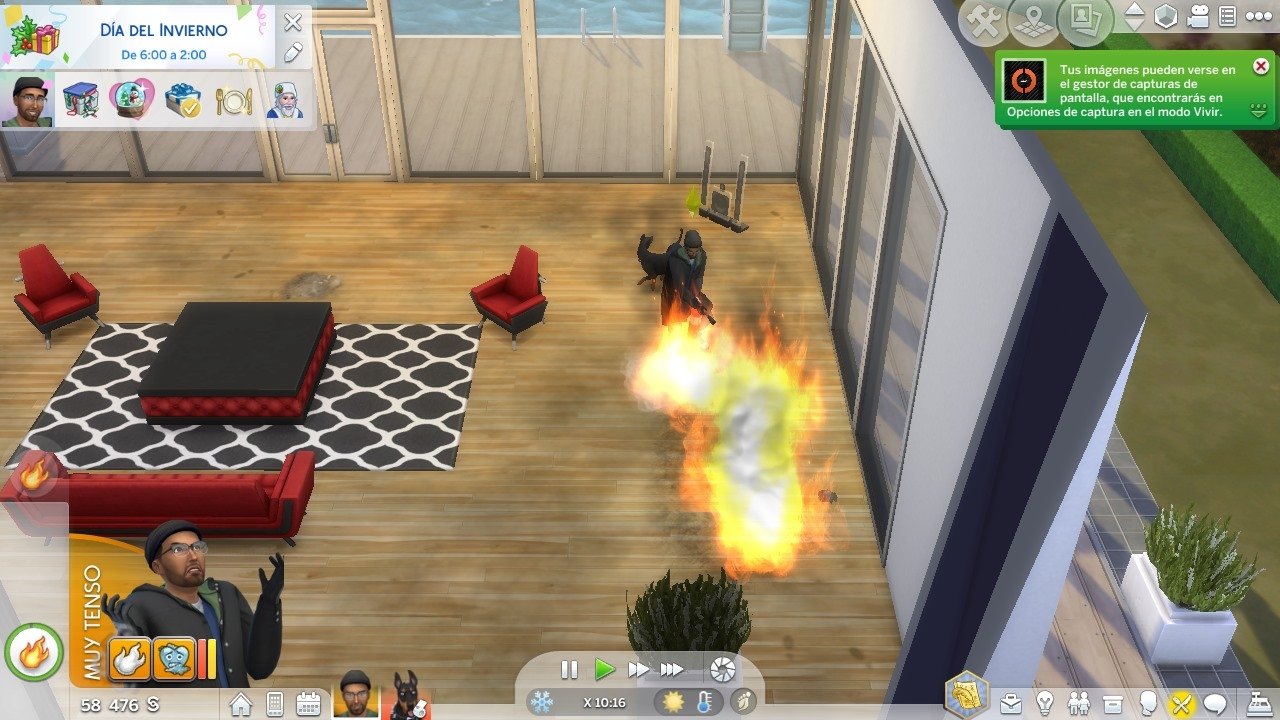Los Sims 4 fuego