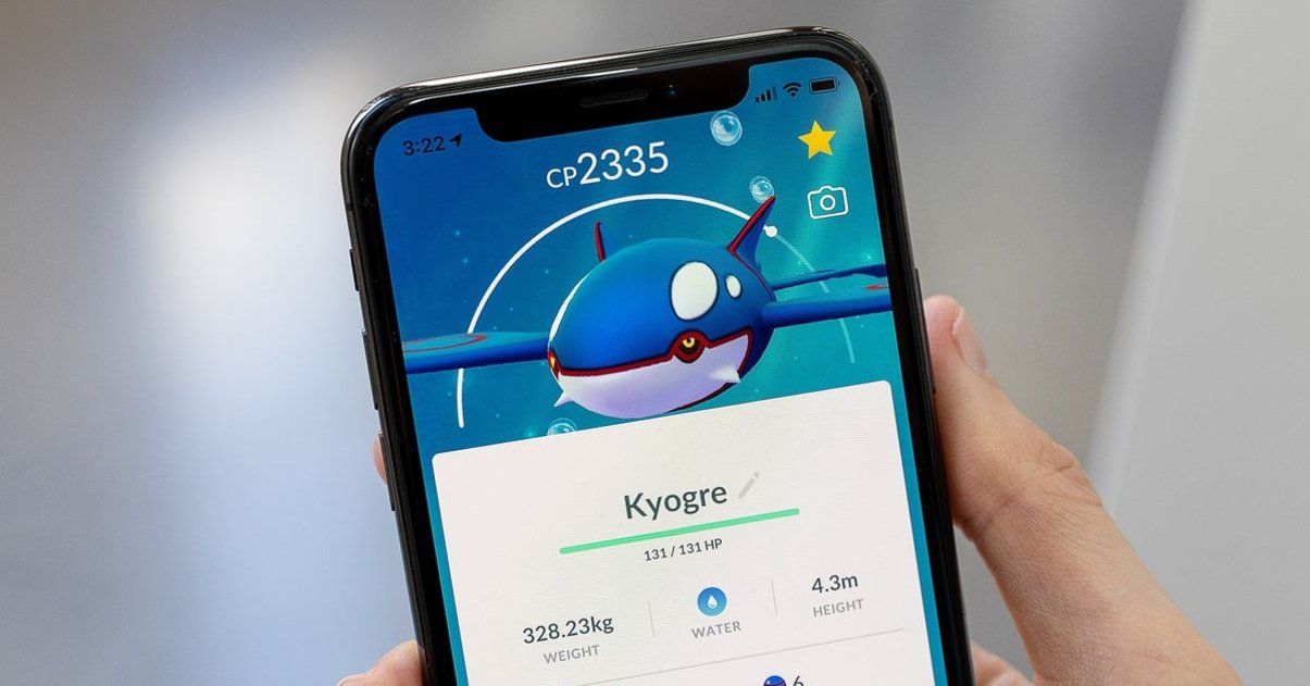 Kyogre en iphone Pokémon GO