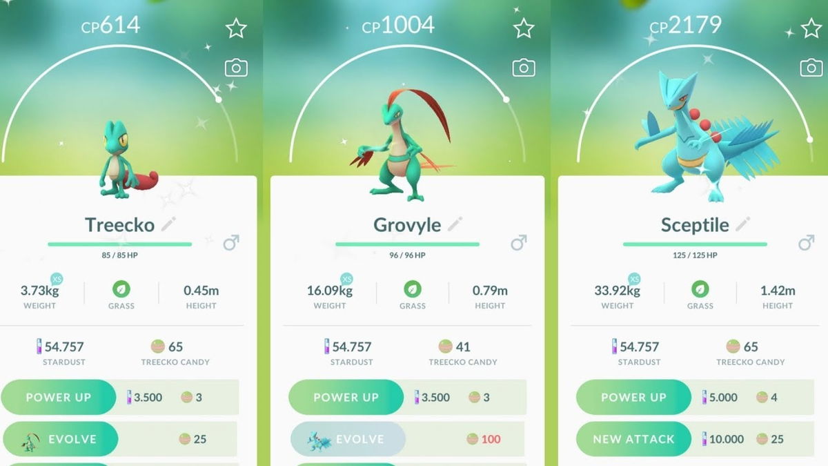 Pokémon shiny de la generación 3 de Pokémon GO