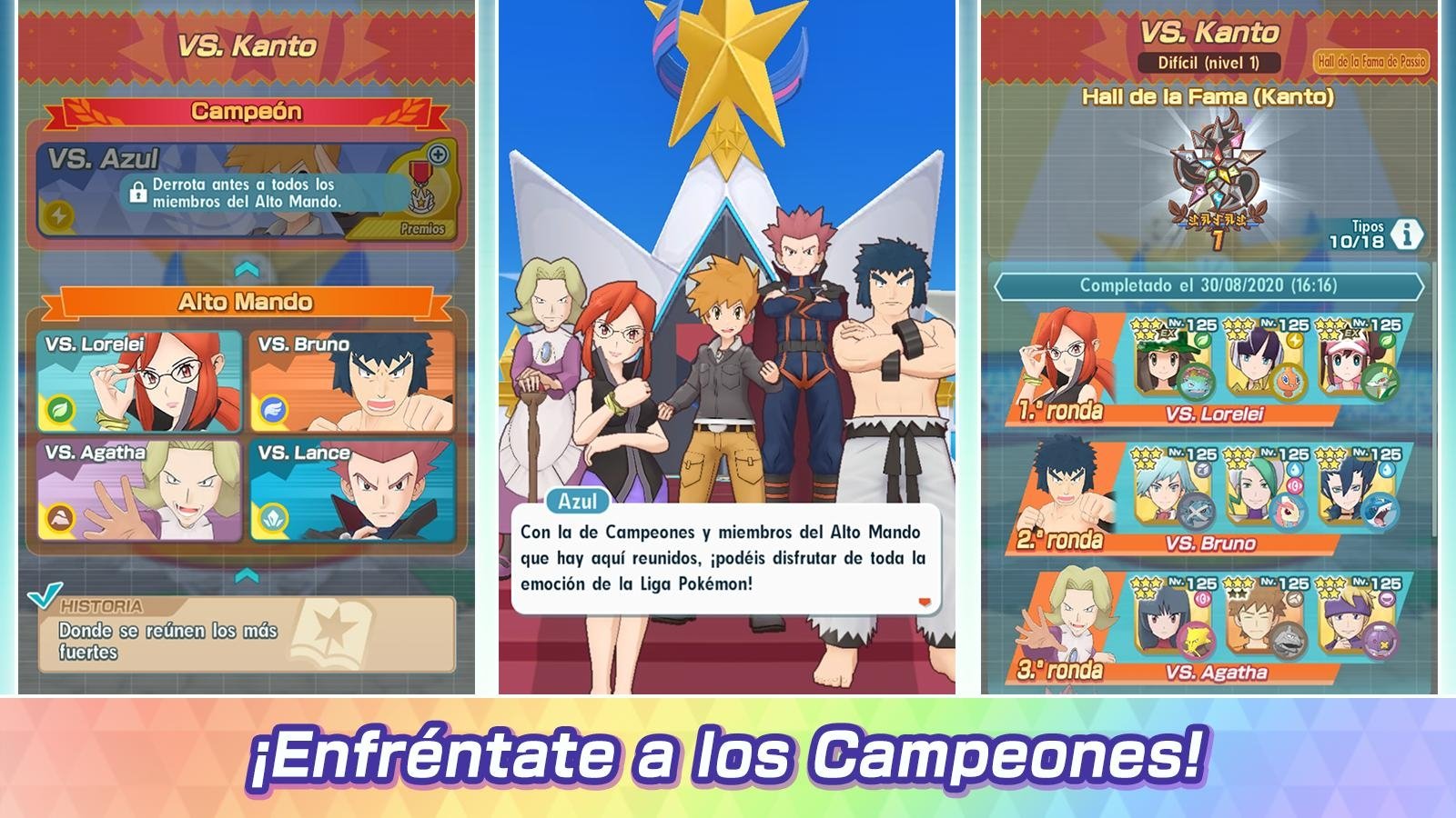 Interfaz de Combate de campeones en Pokémon Masters EX