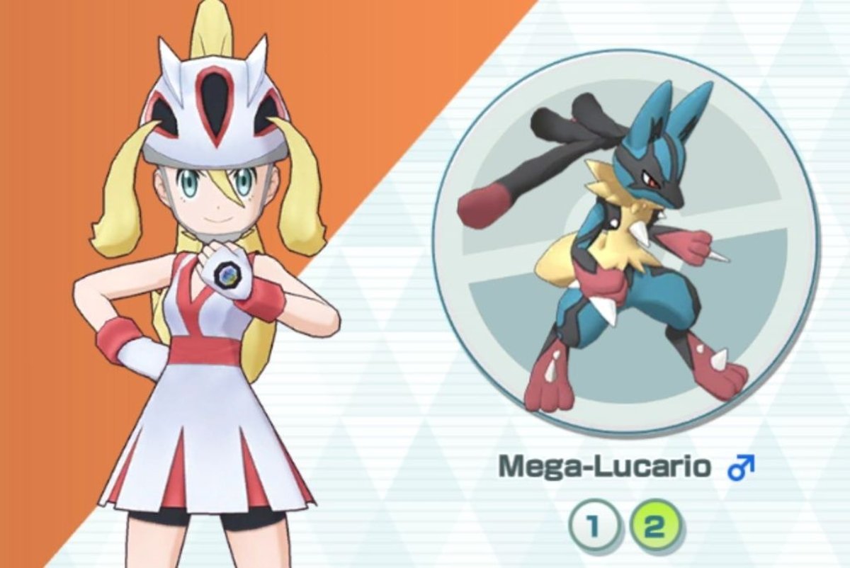 Corina y Lucario en Pokémon Masters EX