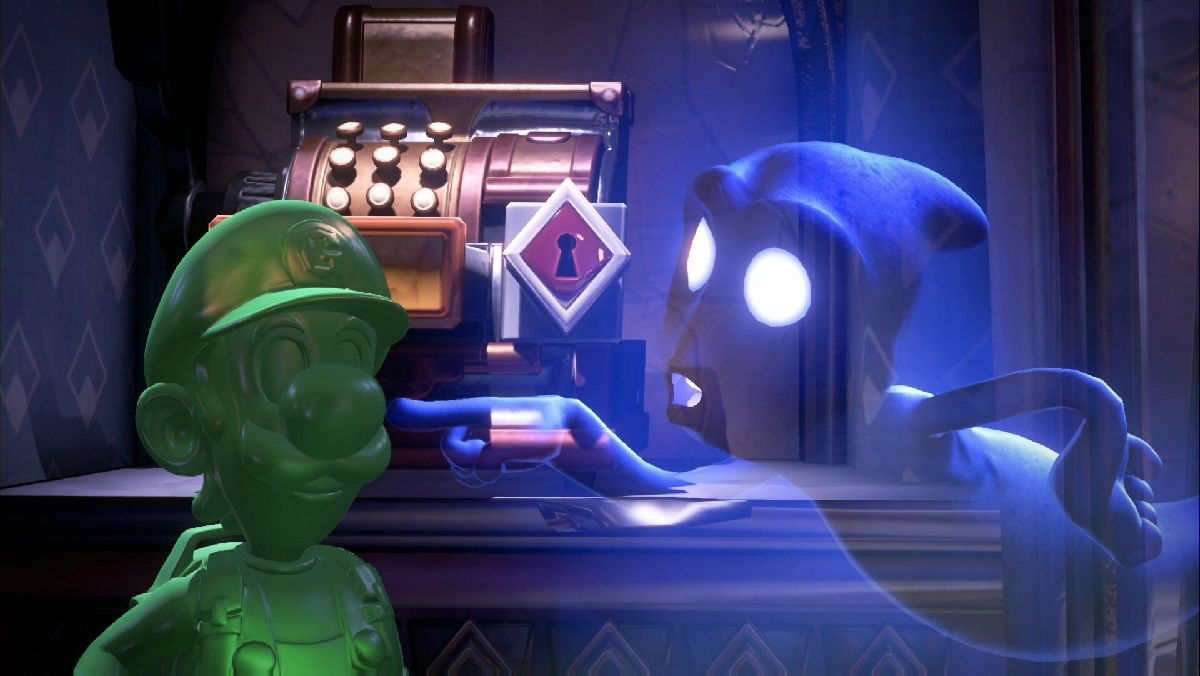Gomiluigi con un fantasma en Luigi's Mansion 3