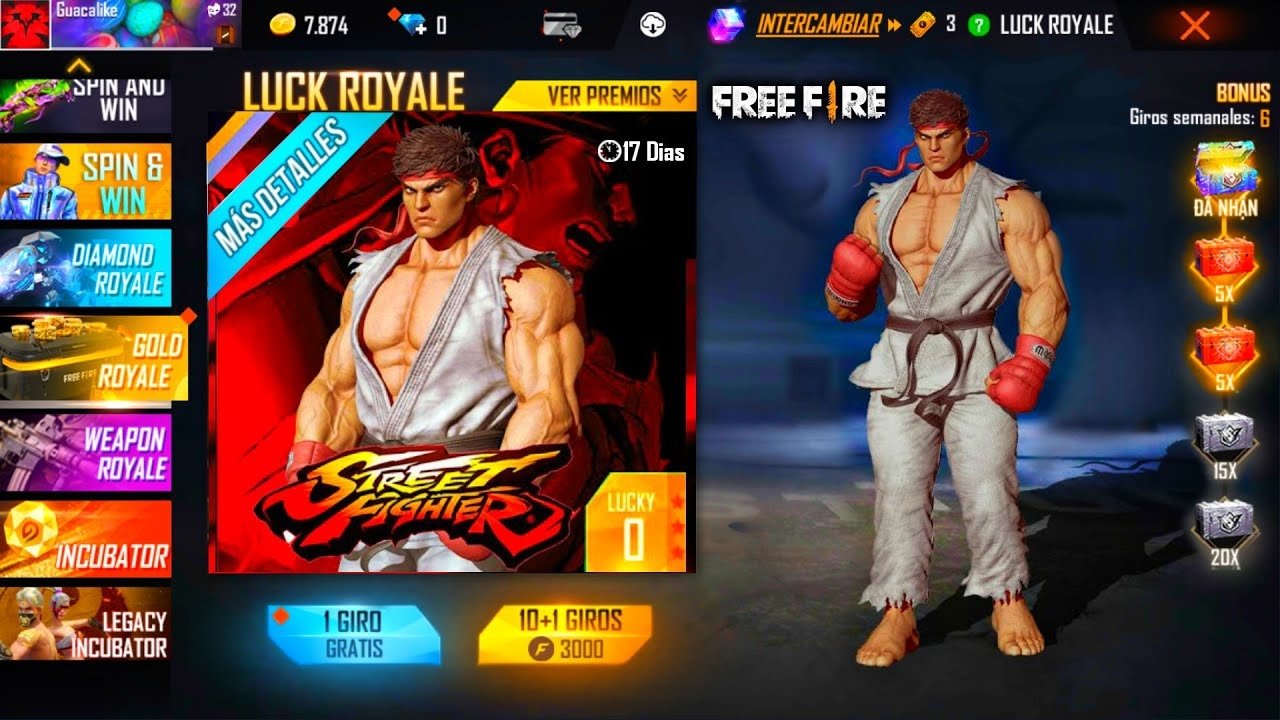 Colaboración de Street Fighter en Free Fire