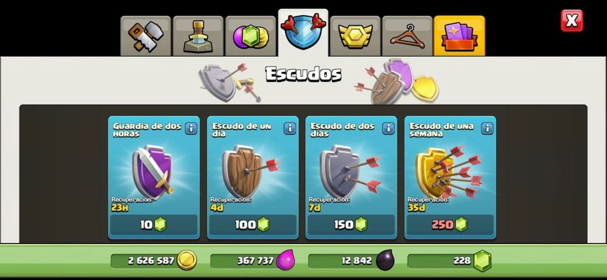 Cómo conseguir Escudos en Clash of Clans