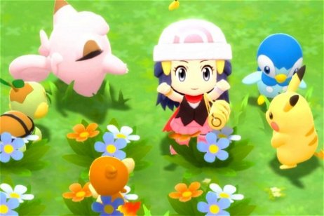 Un jugador de Pokémon Diamante Brillante/Perla Reluciente muestra su equipo de evoluciones de Eevee shiny