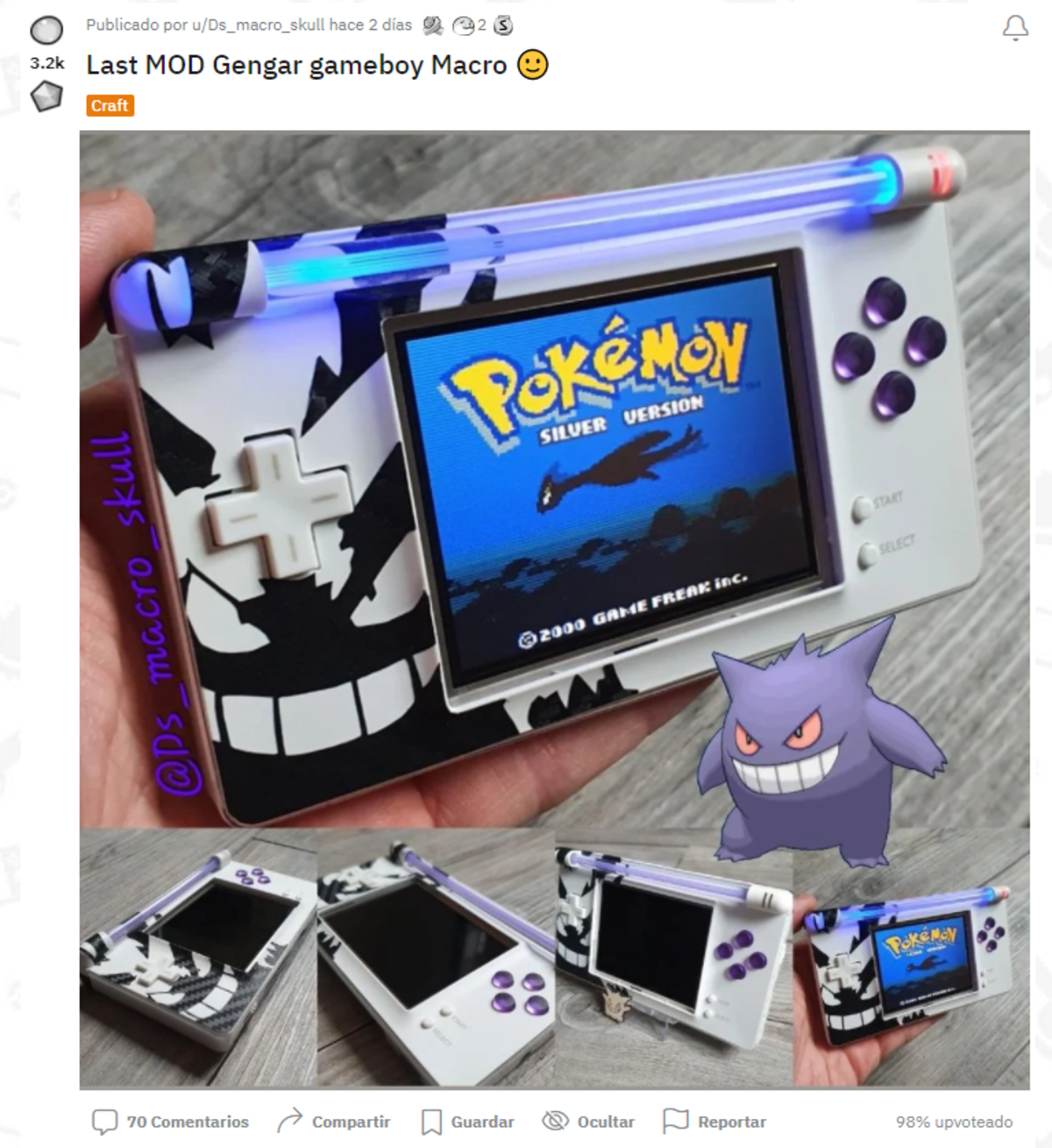 Convierte su Game Boy Macro en todo un homenaje al Pokémon Gengar