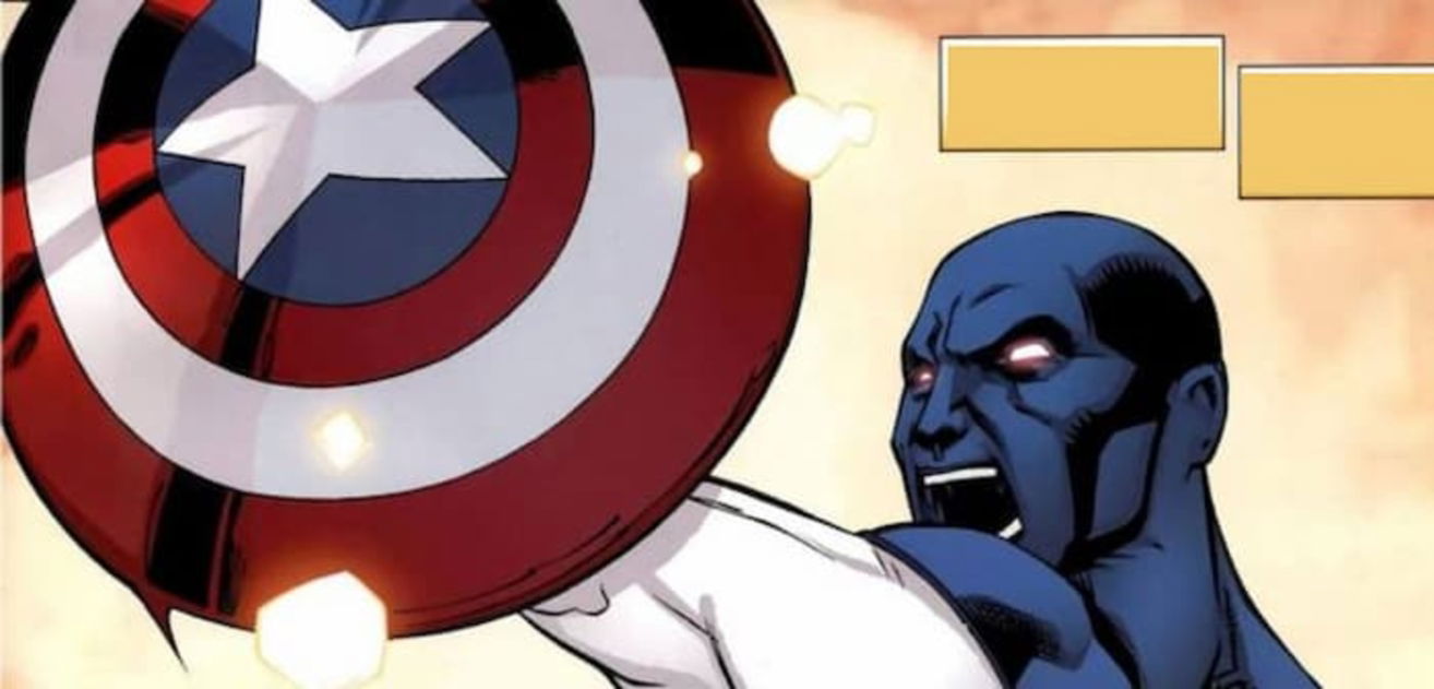 Vance Astrovik, Justice, is able to awaken the hidden power of Captain America's vibranium shield