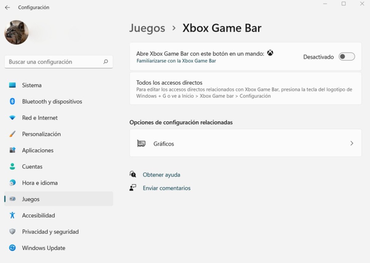 Activación Xbox Game Bar