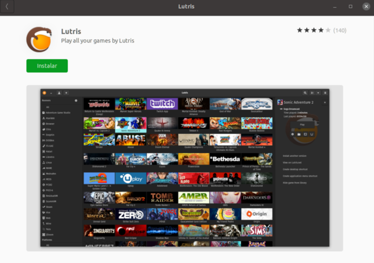 App Lutris - Ubuntu Software