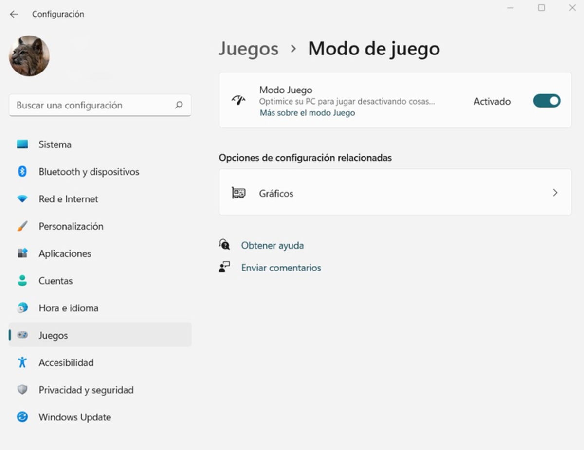 Modo juego - Windows 11
