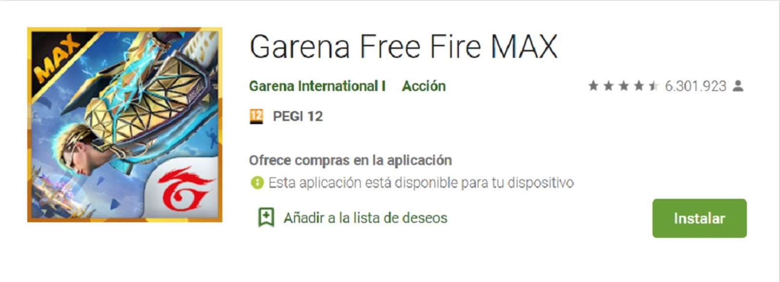 free fire max descargar play store