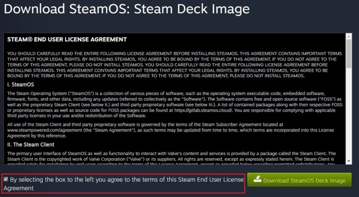 SteamOS - Descargando imagen de reccuperación