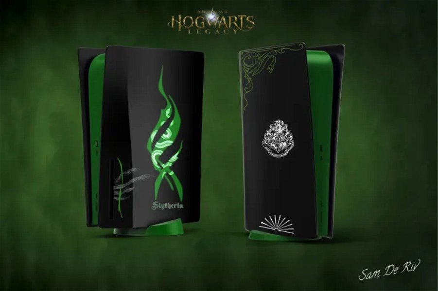 Un seguidor de Hogwarts Legacy hace una PS5 personalizada con las casas de la saga que vas a querer tener