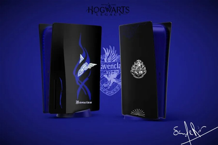 Un seguidor de Hogwarts Legacy hace una PS5 personalizada con las casas de la saga que vas a querer tener