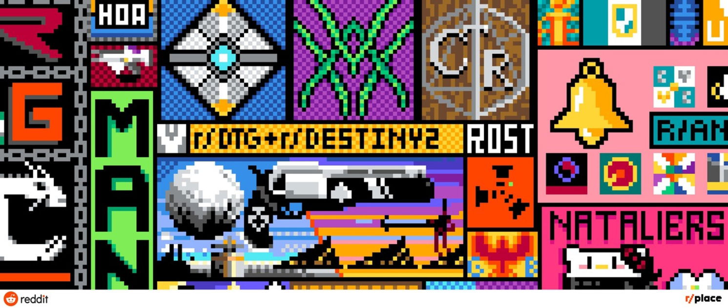 Fragmento del mural de Reddit Place