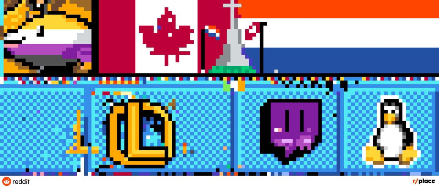 Fragmento del mural de Reddit Place