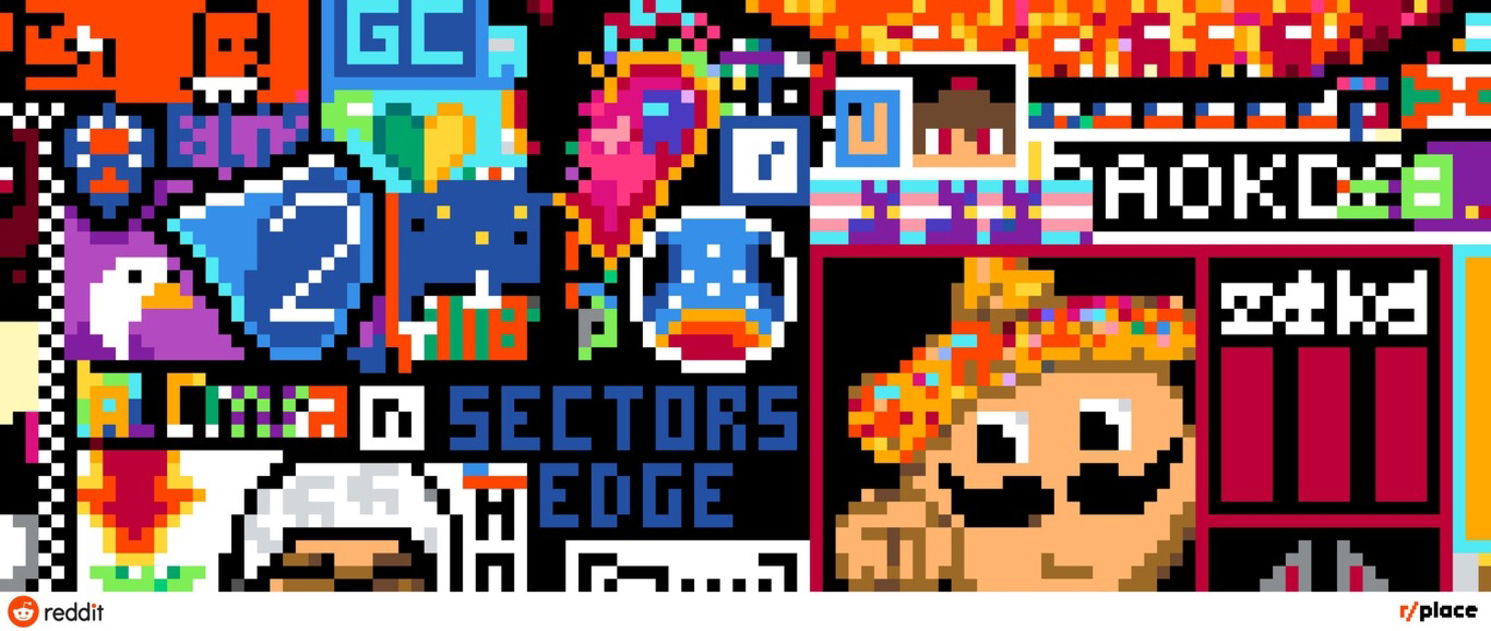 Fragmento del mural de Reddit Place