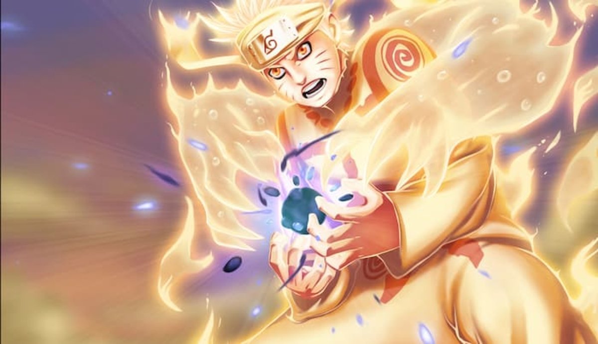 Cuando Naruto robó el chakra del Kyuubi y adoptó la Forma de Chakra, fue capaz de crear una Bijuu-dama a escala