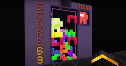 Un jugador crea un tetris gigante en Minecraft