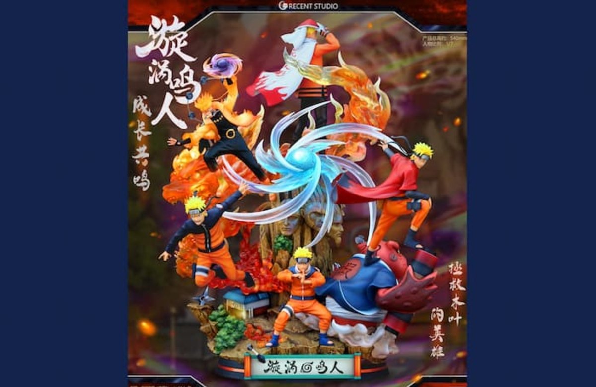 La figura de resina de Naruto en todas sus fases es impresionante