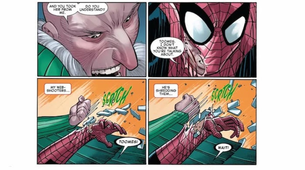 Buitre descubre la gran debilidad de Spider-Man y destruye sus lanzatelarañas